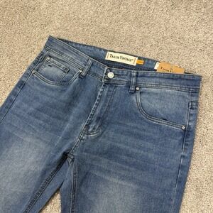 Tailor Vintage Jeans Mens 34x30 Blue Cotton Denim Straight Slim Workwear NWT